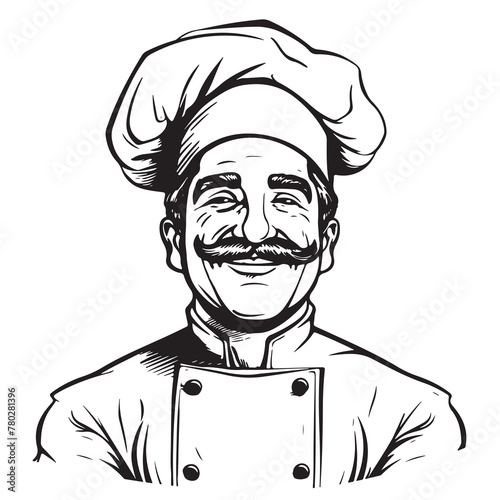 Italian chef hand drawn sketch © BigJoy