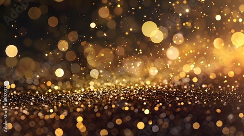 Magic Golden defocused blurred shining gold luxury texture in pink and lavender color. Sparkling abstract textured background with golden lights, bokeh. Magic, dreams, holidays, christmas party concep photo