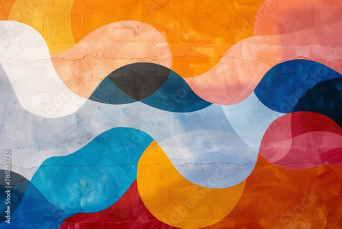 Abstract pattern of colorful, intertwining waves with a fluid, vibrant design