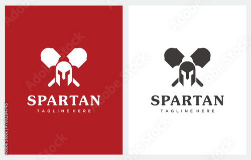 Spartan Restaurant Food logo design vector template