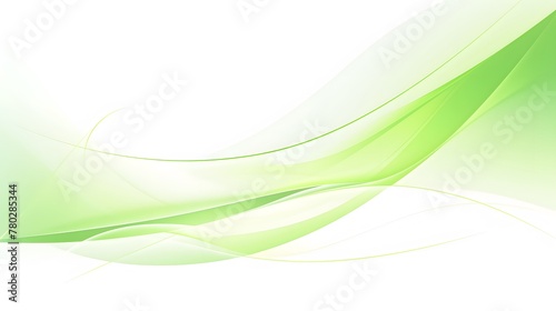Simple green and white curve waves scheme on white background for wallpaper, abstract vivid green wavy backdrop