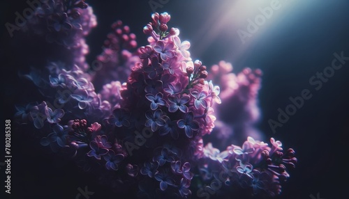 A series of lilac blooms, closely shot with soft focus on the background to give a dreamy, ethereal feel.