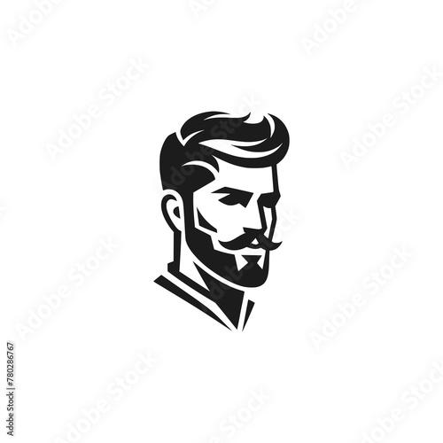 gentleman barber shop logo vector illustration template design