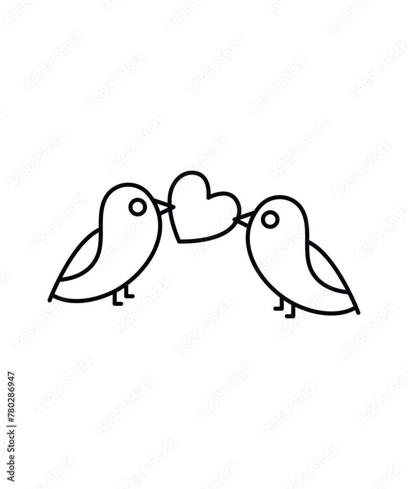 love birds icon, vector best line icon. love birds icon, vector best line icon.