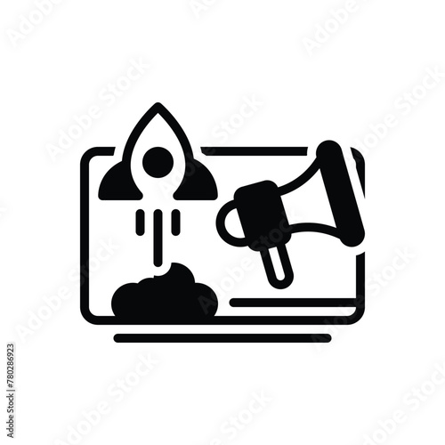 Black solid icon for campaign