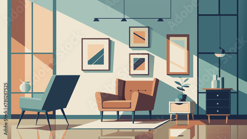 In a modern loft apartment a sleek and minimalist design is elevated by the addition of carefully chosen period accents. A vintage leather