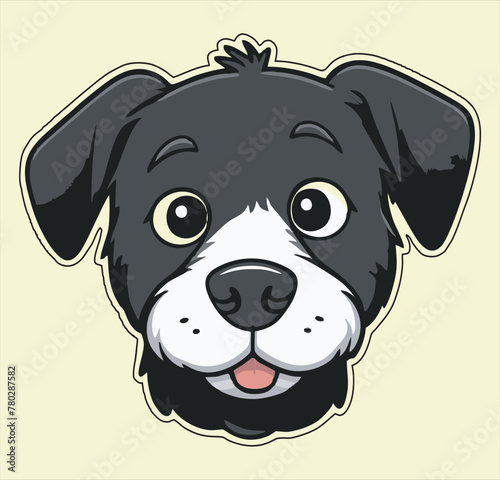 Vector illustration of dog face sticker