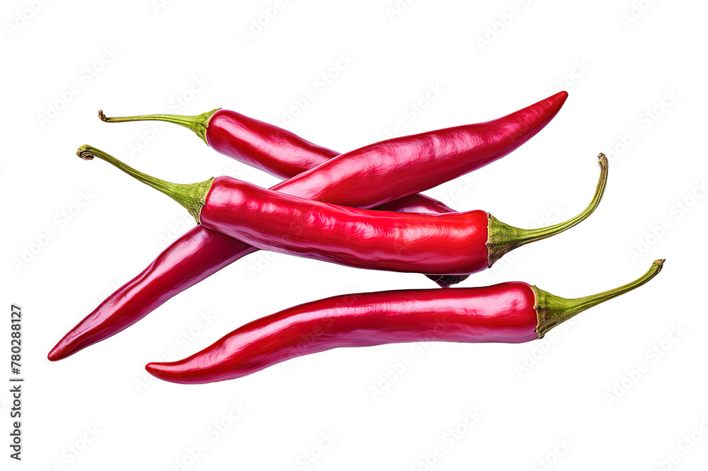 red hot chili pepper isolated on PNG Background. Generative Ai.