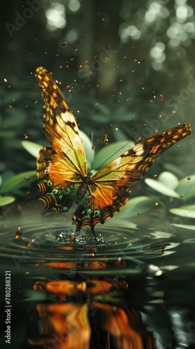 Metamorphosis in Motion: Caterpillar to Butterfly Mirrors the Transformation of Water to Steam in a 3D Model