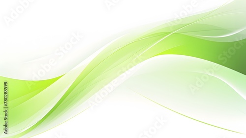 Streamlined green and white curve waves motif on white backdrop for wallpaper, abstract vibrant green wavy background