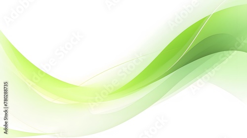 Simple green and white curve waves scheme on white backdrop for wallpaper, abstract vibrant green wavy background