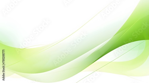 Basic green and white curve waves arrangement on white backdrop for wallpaper, abstract lively green wavy background