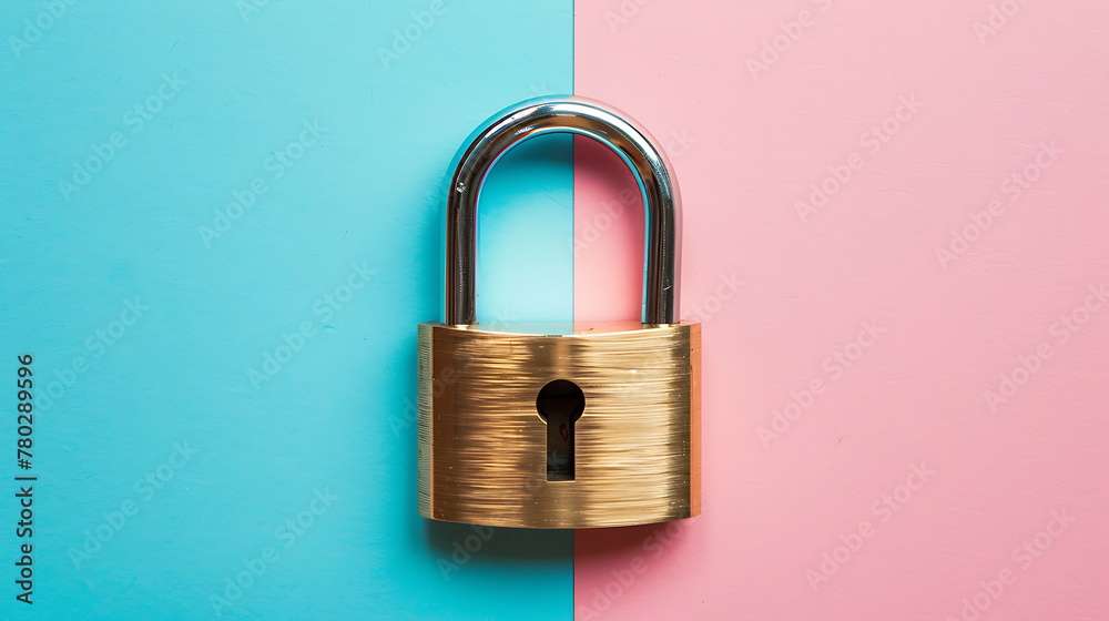 Naklejka premium Lock, minimal wallpaper, a symbol of safety and challenge