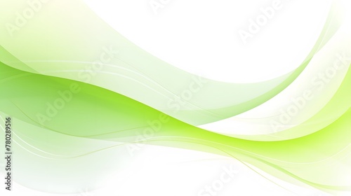 Clean green and white curve waves pattern on white background for wallpaper, abstract brilliant green wavy backdrop