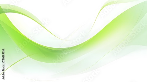 Minimal green and white curve waves concept on white backdrop for wallpaper, abstract brilliant green wavy backdrop