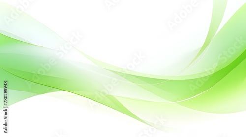Simple green and white curve waves scheme on white backdrop for wallpaper, abstract vibrant green wavy background