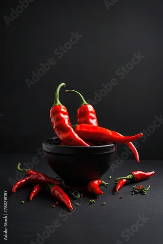 Chili pepper on a black background.