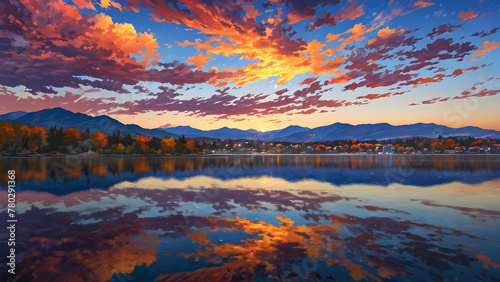 sunset in the mountains