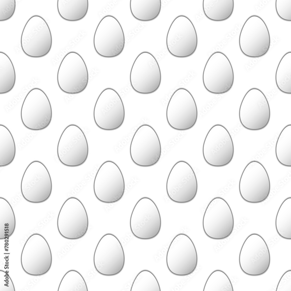 Easter eggs seamless pattern on white background. Vector illustration