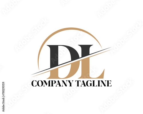 DL alphabet logo design icon