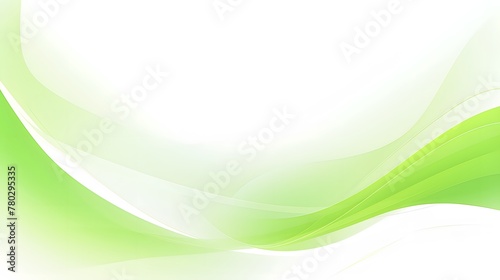 Straightforward green and white curve waves layout on white backdrop for wallpaper, abstract dynamic green wavy background