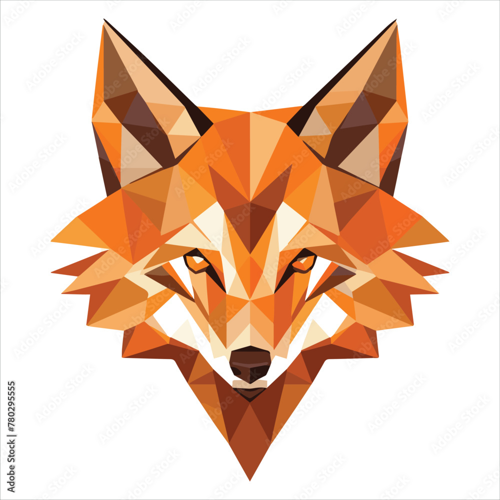 Fototapeta premium Origami Fox head logo vector Illustrator Artwork