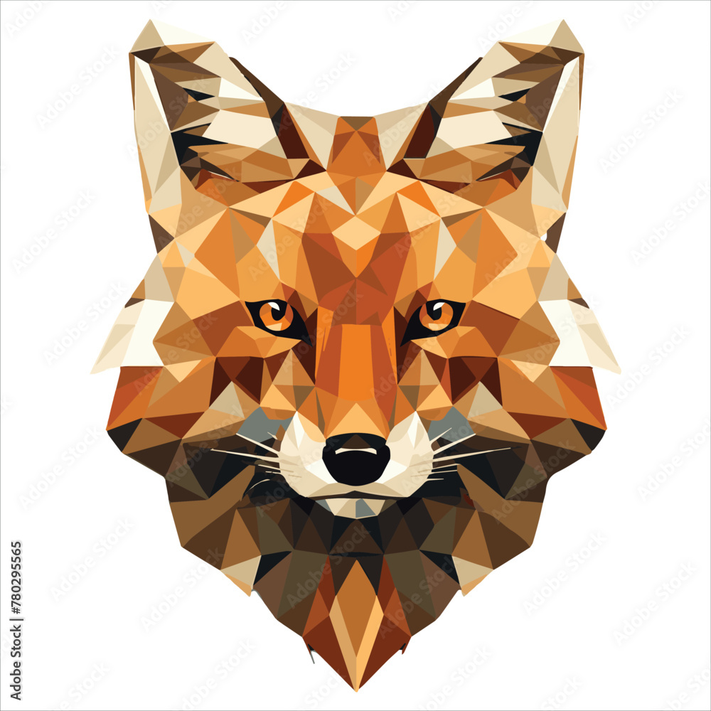 Naklejka premium Origami Fox head logo vector Artwork