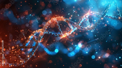 A futuristic and abstract vector background showcasing DNA technology elements 