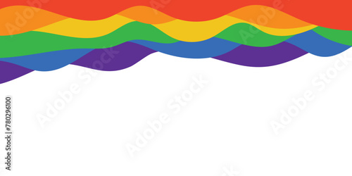lgbtq, pride month watercolor brush hand, drawn, waves rainbow, colorful, flag love is love Minimalist abstract greeting card background banner vector illustration © InkSplash