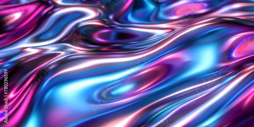Vivid and colorful abstract fluid artwork with holographic texture  suitable for modern creative projects.