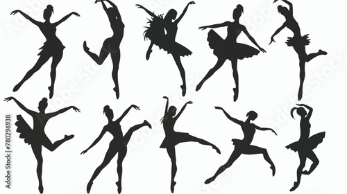 ballerina silhouette. ballet dancer silhouette with vector