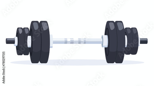 Barbell with weights. Gym equipment. Bodybuilding power