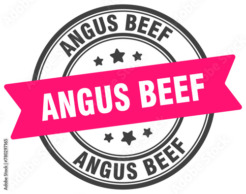 angus beef stamp. angus beef label on transparent background. round sign