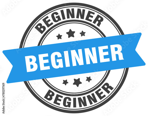 beginner stamp. beginner label on transparent background. round sign
