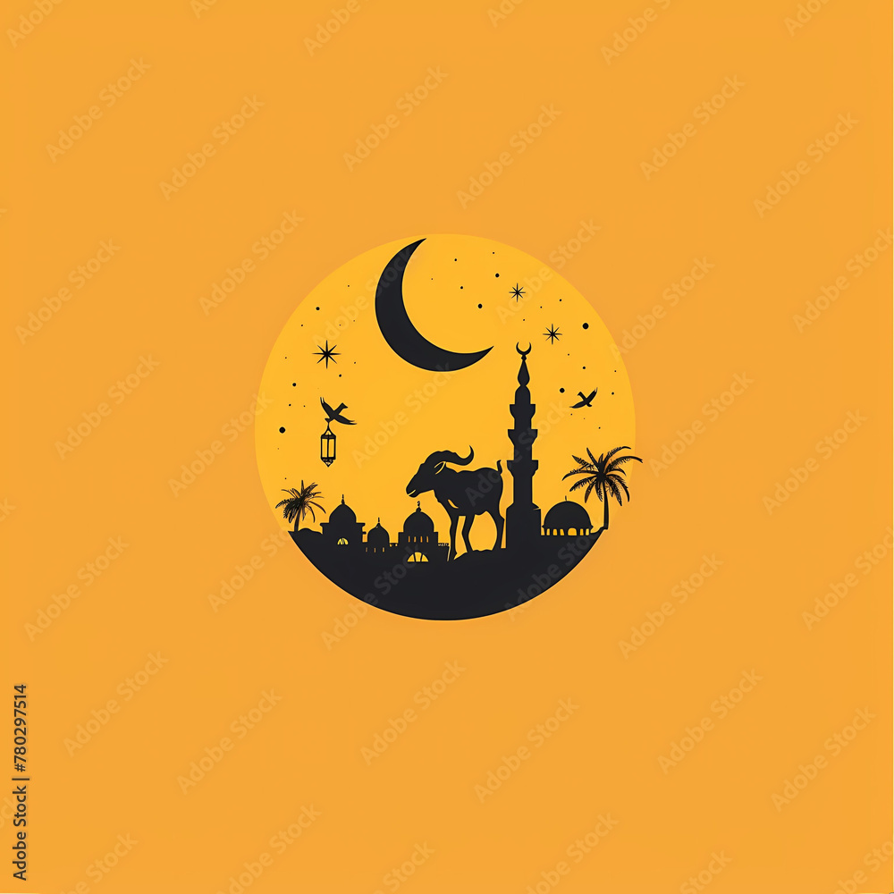 Eid Mubarak Camel Silhouette
