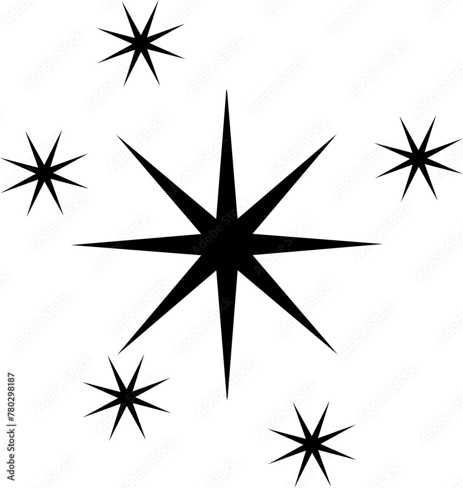 Star icon vector. Twinkling star illustration sign. Sparkles symbol. Shining burst logo.