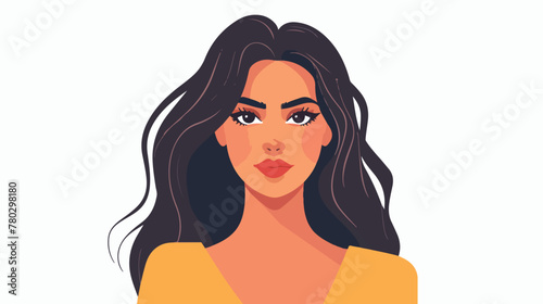 beautiful woman avatar character flat vector 