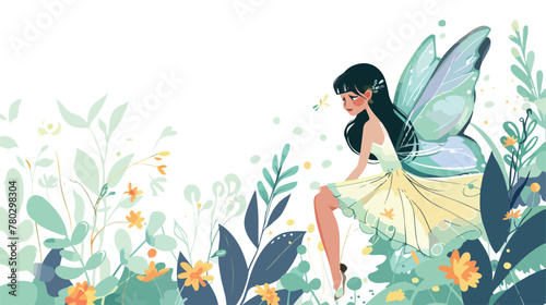 Beauty fairy on a white background illustration flat