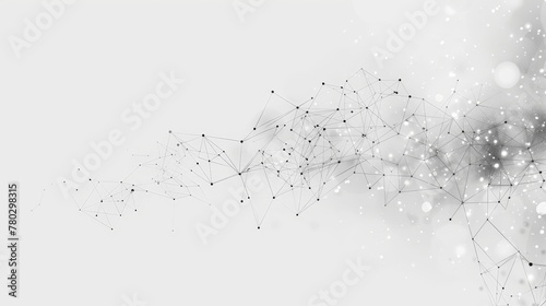 An abstract background featuring interconnected dots and lines