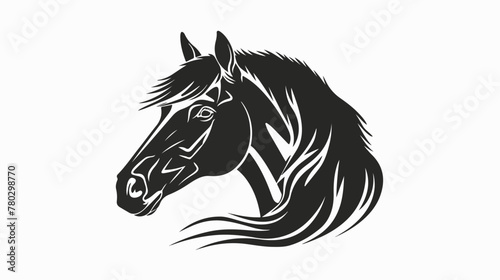 Black head horse icon vector in modern flat style 