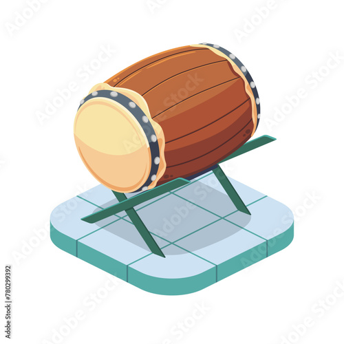 Isometric vector Illustration, Bedug Drum