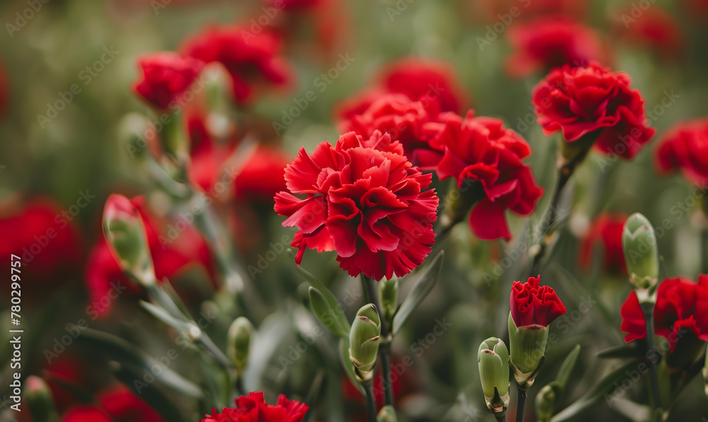 red carnation flowers, Generative AI 