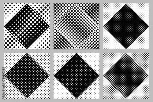 Geometrical seamless dot pattern background set -  abstract vector illustration from dots