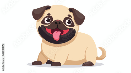 cartoon dog with tongue out isolated on white background