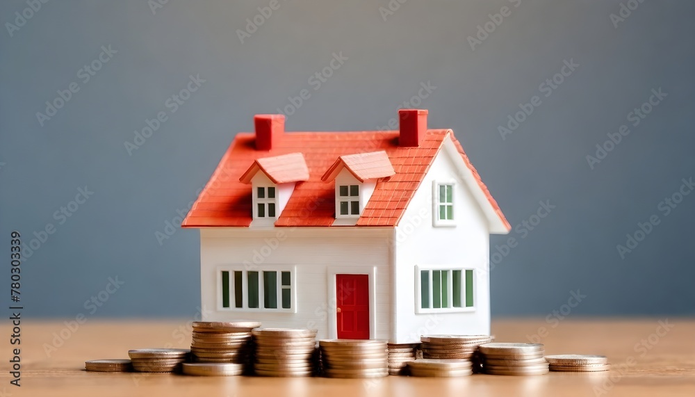 A small house is elevated on a stack of money, symbolizing wealth and investment opportunities