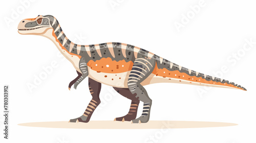 Cartoon female dinosaur isolated on white background © Noman