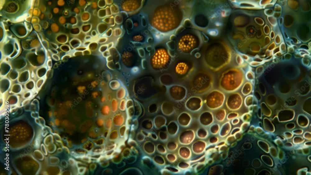 Microscopic image of a clubmoss spore showcasing its unique shape and intricate pattern. . AI generation. Microscopic image of a clubmoss spore showcasing its unique shape and intricate pattern. . AI generation.