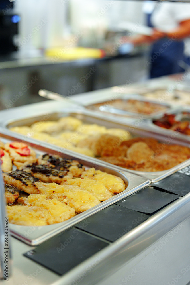 Variety of Food Displayed on Buffet Table