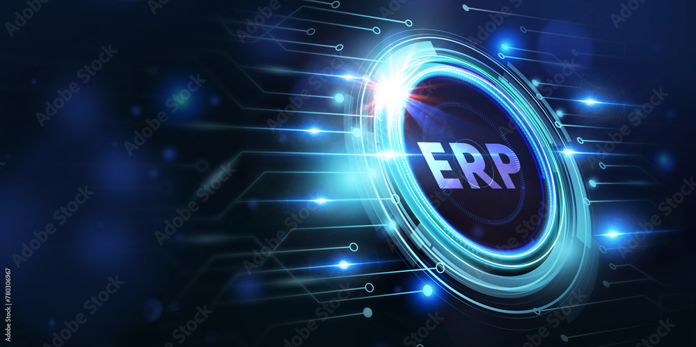 Business, Technology, Internet and network concept. Enterprise resource planning ERP concept. 3d illustration Business, Technology, Internet and network concept. Enterprise resource planning ERP concept. 3d illustration