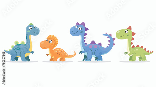 Vector illustration of Cartoon Dinosaur Character